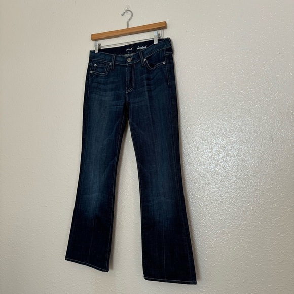 7 For All Mankind Boot Cut Low Rise Dark Wash Jeans Y2K Style - Picture 7 of 7